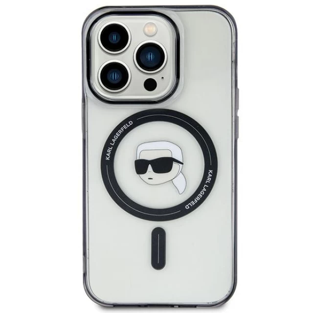 Чохол Karl Lagerfeld IML Karl`s Head для iPhone 15 Transparent with MagSafe (KLHMP15SHKHNOTK)