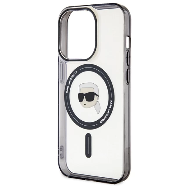 Чохол Karl Lagerfeld IML Karl`s Head для iPhone 15 Pro Transparent with MagSafe (KLHMP15LHKHNOTK)