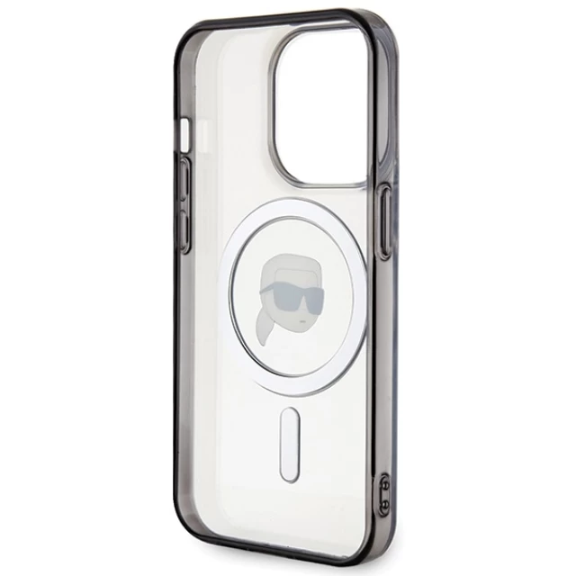 Чохол Karl Lagerfeld IML Karl`s Head для iPhone 15 Pro Transparent with MagSafe (KLHMP15LHKHNOTK)