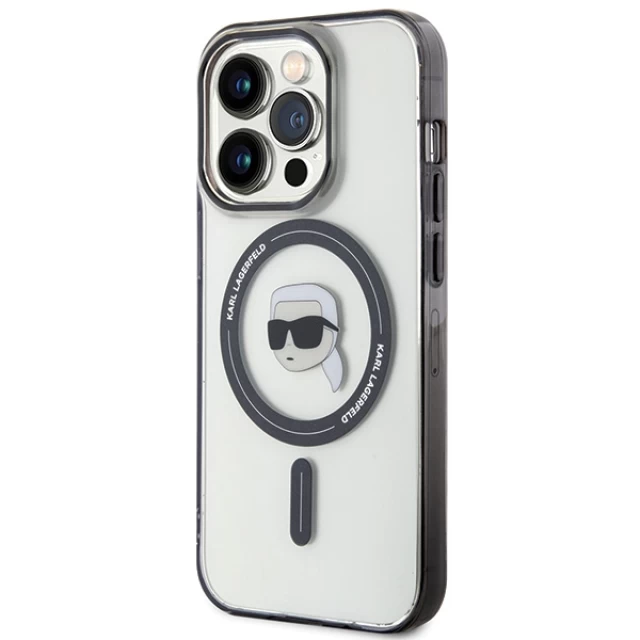 Чохол Karl Lagerfeld IML Karl`s Head для iPhone 15 Pro Max Transparent with MagSafe (KLHMP15XHKHNOTK)