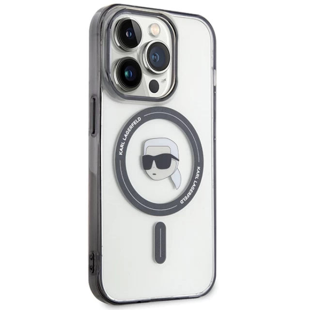 Чохол Karl Lagerfeld IML Karl`s Head для iPhone 15 Pro Max Transparent with MagSafe (KLHMP15XHKHNOTK)