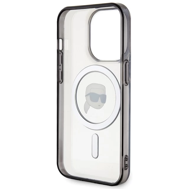 Чехол Karl Lagerfeld IML Karl`s Head для iPhone 15 Pro Max Transparent with MagSafe (KLHMP15XHKHNOTK)