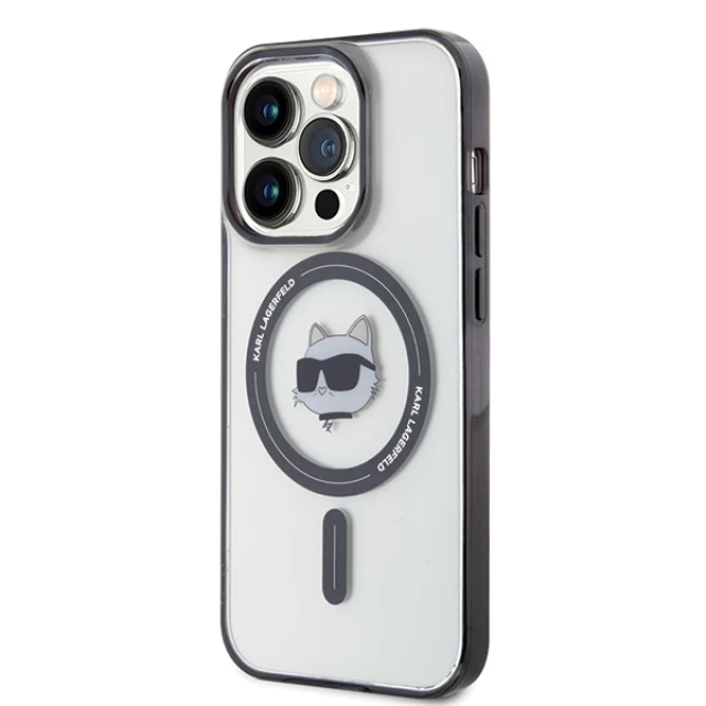 Чехол Karl Lagerfeld IML Choupette`s Head для iPhone 15 Pro Transparent with MagSafe (KLHMP15LHCHNOTK)