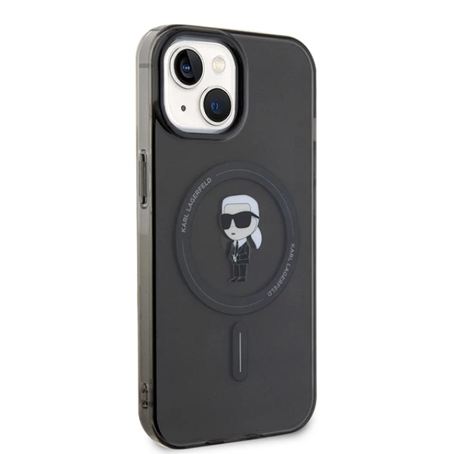 Чохол Karl Lagerfeld IML Ikonik для iPhone 15 | 14 | 13 Black with MagSafe (KLHMP14SHFCKNOK)