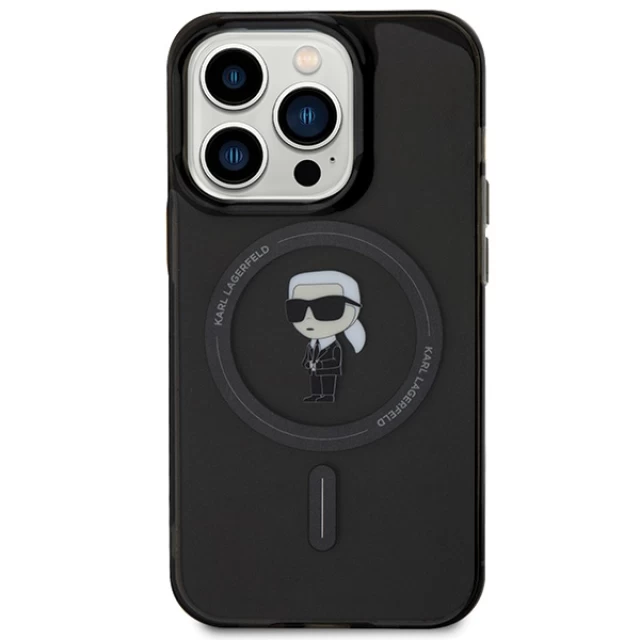 Чехол Karl Lagerfeld IML Ikonik для iPhone 14 Pro Black with MagSafe (KLHMP14LHFCKNOK)