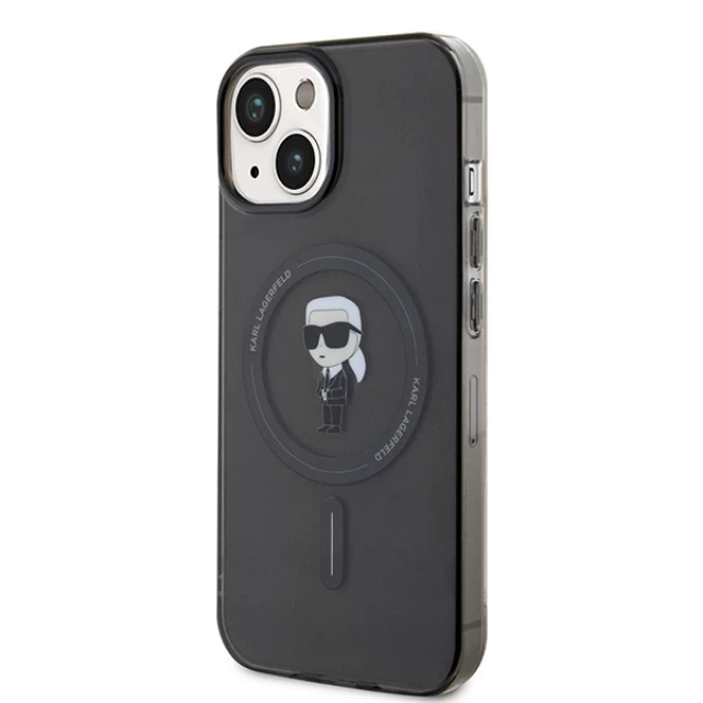 Чохол Karl Lagerfeld IML Ikonik для iPhone 15 Black with MagSafe (KLHMP15SHFCKNOK)