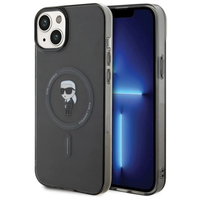 Чохол Karl Lagerfeld IML Ikonik для iPhone 15 Plus Black with MagSafe (KLHMP15MHFCKNOK)