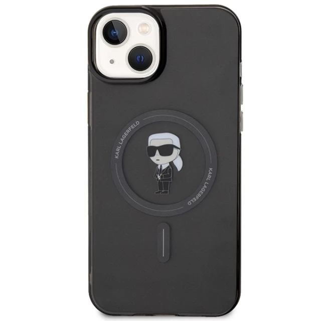 Чехол Karl Lagerfeld IML Ikonik для iPhone 15 Plus Black with MagSafe (KLHMP15MHFCKNOK)