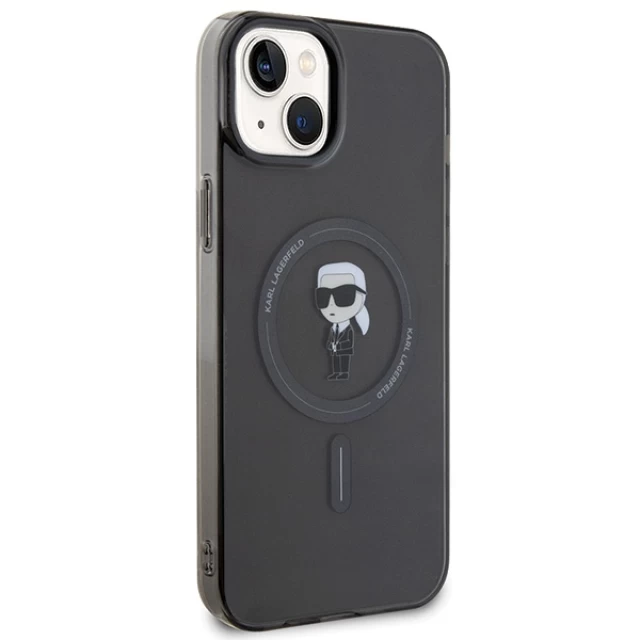 Чехол Karl Lagerfeld IML Ikonik для iPhone 15 Plus Black with MagSafe (KLHMP15MHFCKNOK)