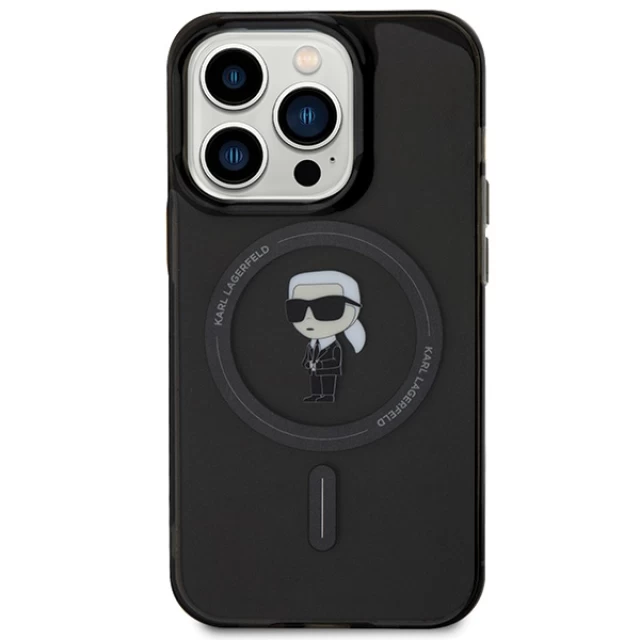 Чехол Karl Lagerfeld IML Ikonik для iPhone 15 Pro Black with MagSafe (KLHMP15LHFCKNOK)