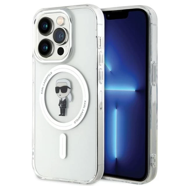 Чехол Karl Lagerfeld IML Ikonik для iPhone 15 Pro Transparent with MagSafe (KLHMP15LHFCKNOT)