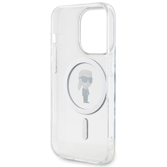 Чехол Karl Lagerfeld IML Ikonik для iPhone 15 Pro Transparent with MagSafe (KLHMP15LHFCKNOT)