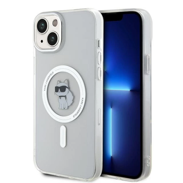 Чохол Karl Lagerfeld IML Choupette для iPhone 15 Plus Transparent with MagSafe (KLHMP15MHFCCNOT)