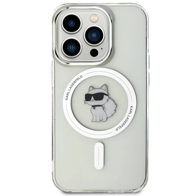 Чохол Karl Lagerfeld IML Choupette для iPhone 15 Pro Transparent with MagSafe (KLHMP15LHFCCNOT)