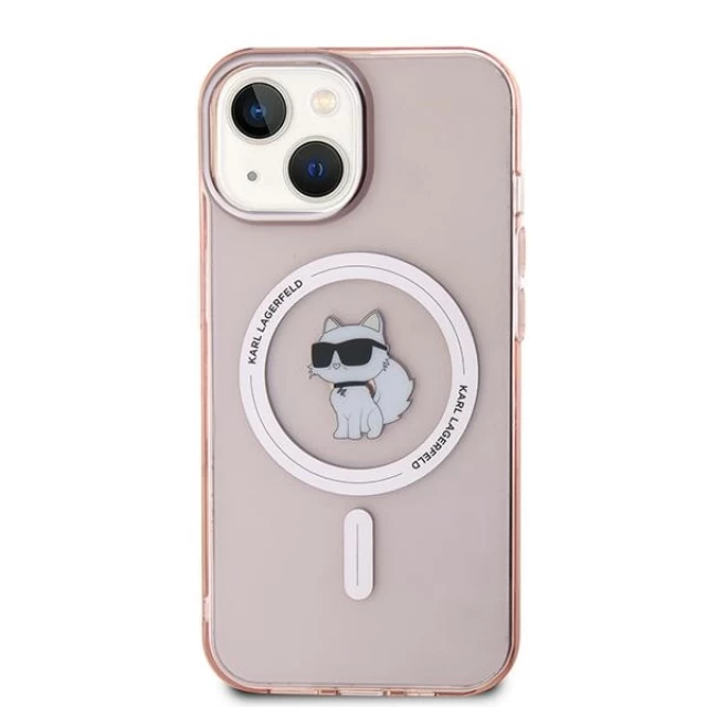 Чехол Karl Lagerfeld IML Choupette для iPhone 15 | 14 | 13 Pink with MagSafe (KLHMP14SHFCCNOP)