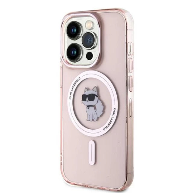 Чохол Karl Lagerfeld IML Choupette для iPhone 14 Pro Pink with MagSafe (KLHMP14LHFCCNOP)