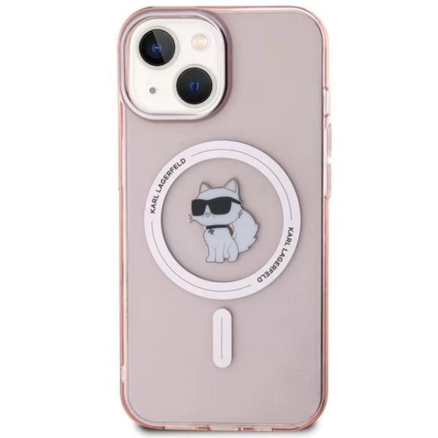 Чохол Karl Lagerfeld IML Choupette для iPhone 15 Pink with MagSafe (KLHMP15SHFCCNOP)