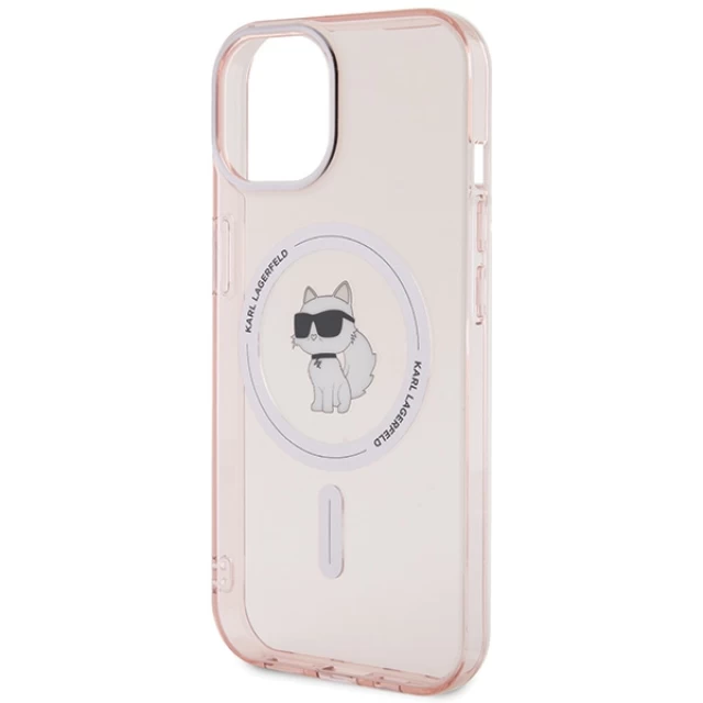 Чехол Karl Lagerfeld IML Choupette для iPhone 15 Pink with MagSafe (KLHMP15SHFCCNOP)