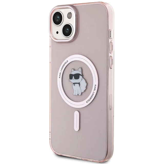 Чехол Karl Lagerfeld IML Choupette для iPhone 15 Plus Pink with MagSafe (KLHMP15MHFCCNOP)