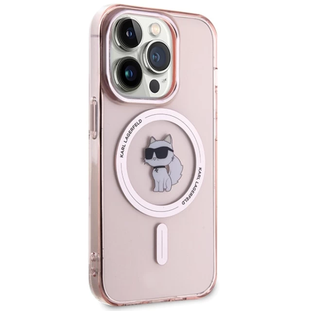 Чохол Karl Lagerfeld IML Choupette для iPhone 15 Pro Pink with MagSafe (KLHMP15LHFCCNOP)