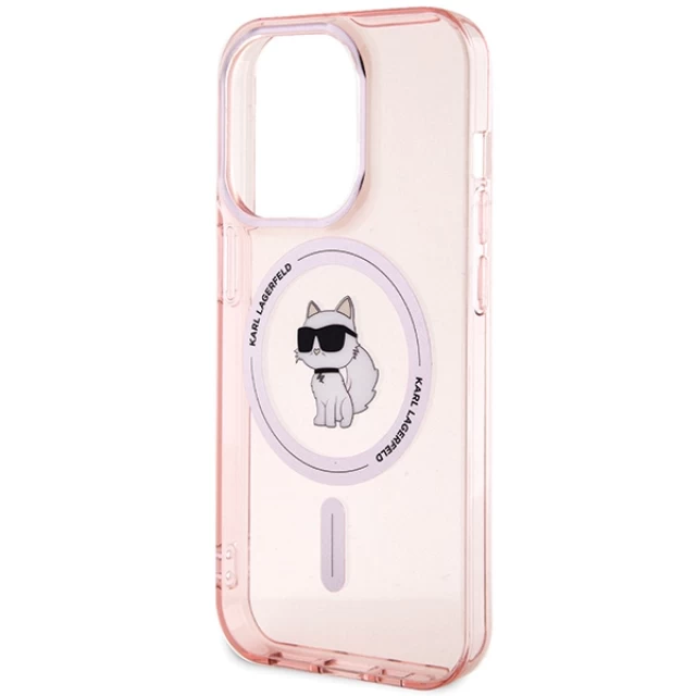 Чохол Karl Lagerfeld IML Choupette для iPhone 15 Pro Pink with MagSafe (KLHMP15LHFCCNOP)