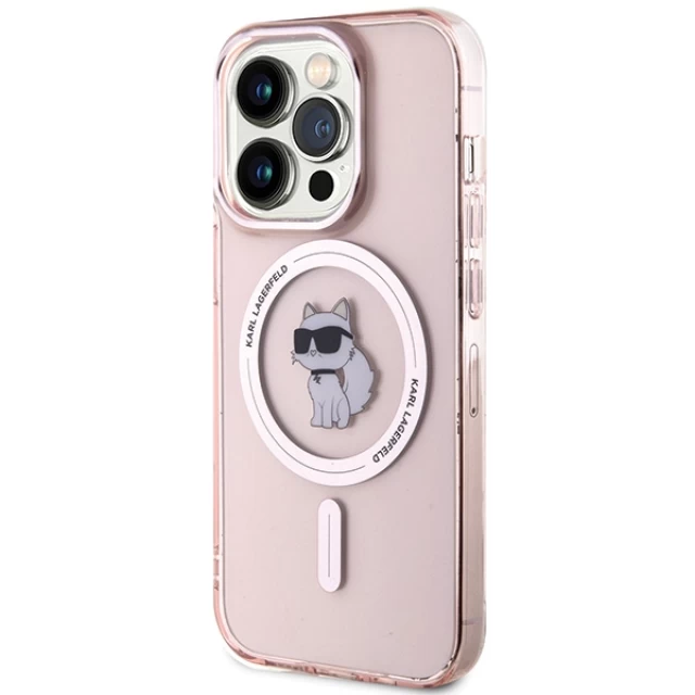 Чехол Karl Lagerfeld IML Choupette для iPhone 15 Pro Max Pink with MagSafe (KLHMP15XHFCCNOP)