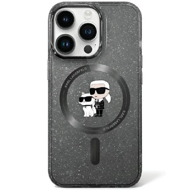 Чехол Karl Lagerfeld Karl&Choupette Glitter для iPhone 11 | XR Black with MagSafe (KLHMN61HGKCNOK)