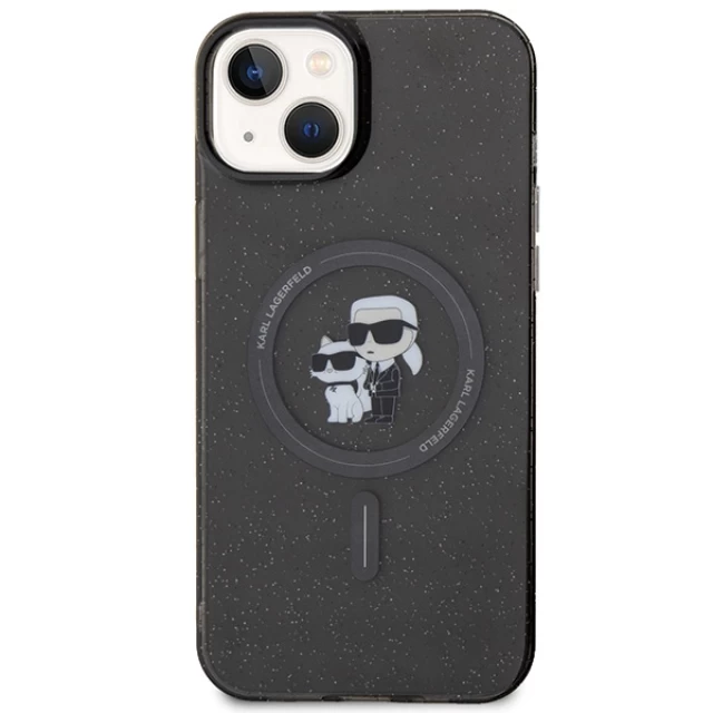 Чехол Karl Lagerfeld Karl&Choupette Glitter для iPhone 15 Plus Black with MagSafe (KLHMP15MHGKCNOK)