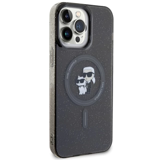 Чохол Karl Lagerfeld Karl&Choupette Glitter для iPhone 15 Pro Max Black with MagSafe (KLHMP15XHGKCNOK)