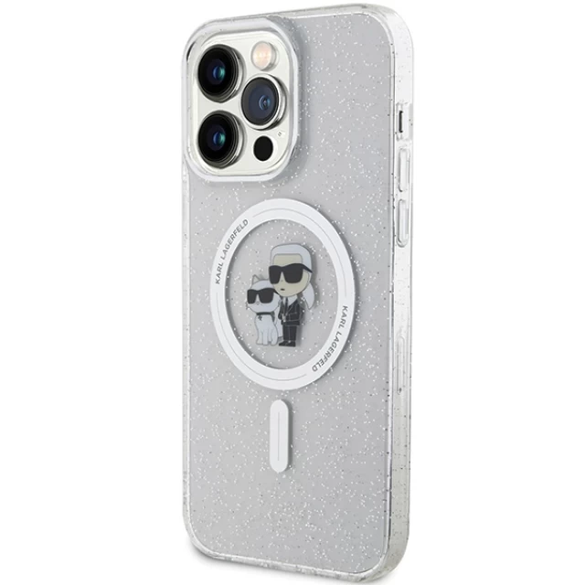 Чохол Karl Lagerfeld Karl&Choupette Glitter для iPhone 15 Pro Max Transparent with MagSafe (KLHMP15XHGKCNOT)