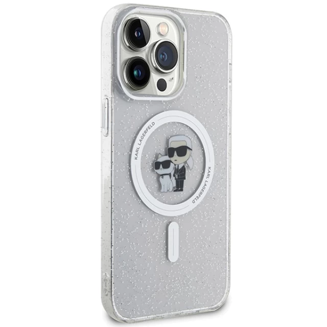 Чохол Karl Lagerfeld Karl&Choupette Glitter для iPhone 15 Pro Max Transparent with MagSafe (KLHMP15XHGKCNOT)
