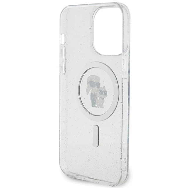 Чохол Karl Lagerfeld Karl&Choupette Glitter для iPhone 15 Pro Max Transparent with MagSafe (KLHMP15XHGKCNOT)