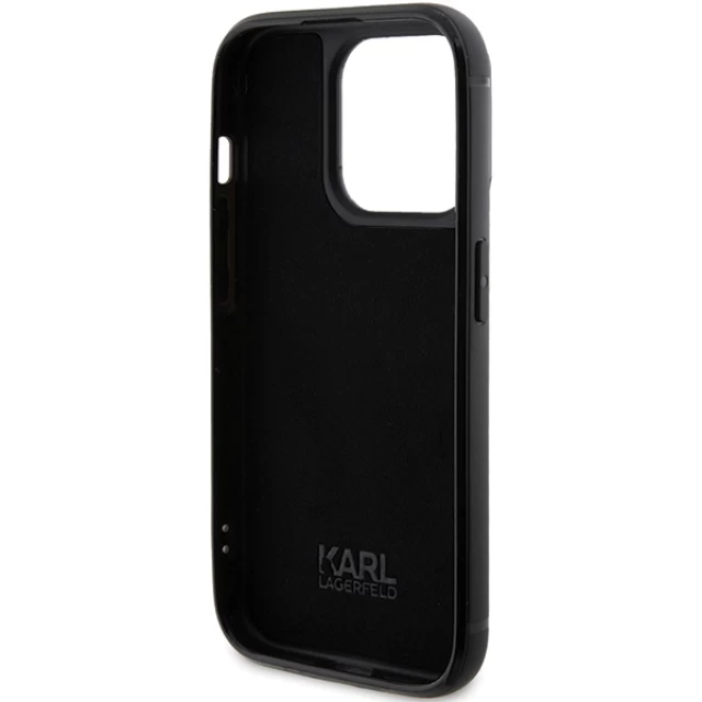 Чохол Karl Lagerfeld Rhinestone Logo Metal Plate для iPhone 15 Pro Black (KLHCP15LHDSPLK)