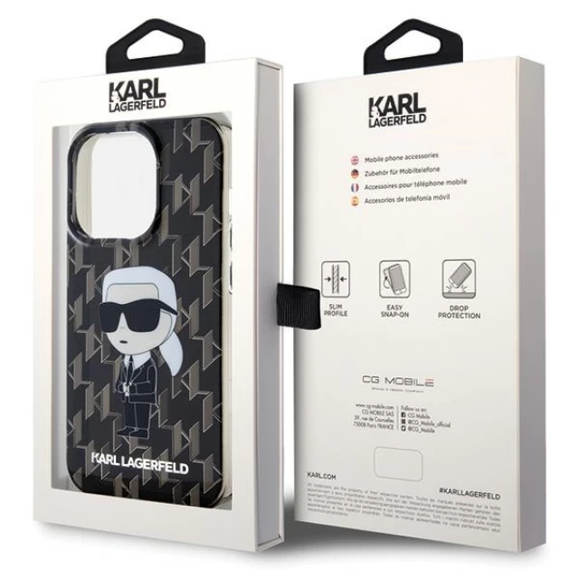 Чехол Karl Lagerfeld Monogram Ikonik для iPhone 15 Pro Transparent (KLHCP15LHNKMKLK)