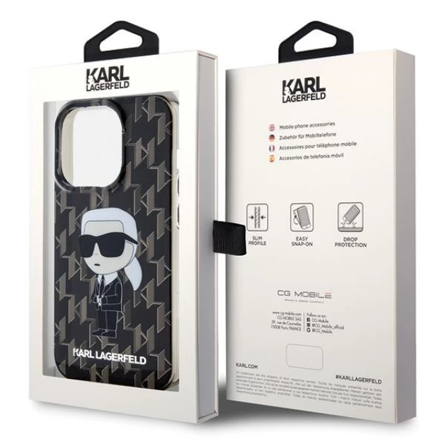 Чехол Karl Lagerfeld Monogram Ikonik для iPhone 15 Pro Max Transparent (KLHCP15XHNKMKLK)