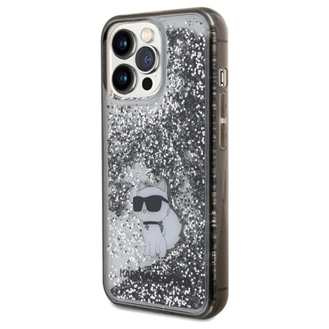 Чохол Karl Lagerfeld Liquid Glitter Choupette для iPhone 13 | 13 Pro Transparent (KLHCP13LLKCNSK)