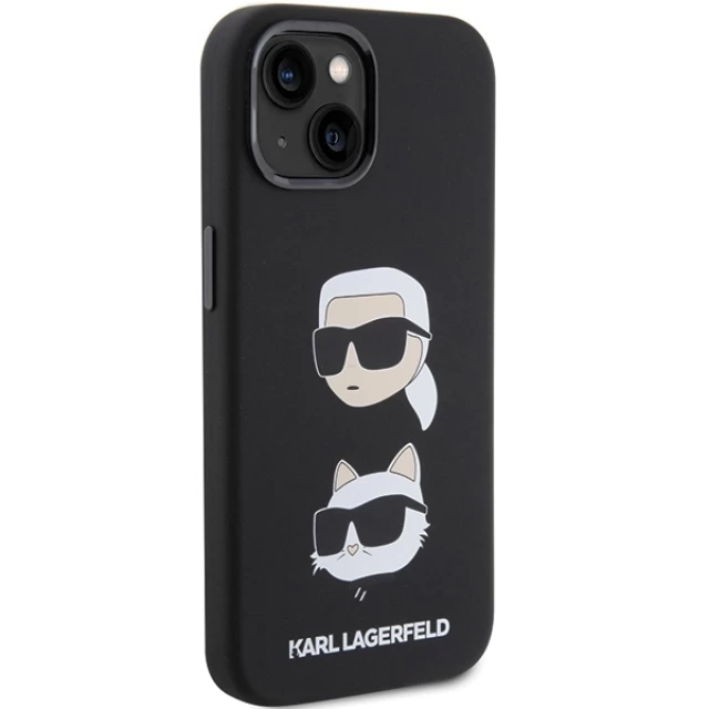 Чехол Karl Lagerfeld Silicone Karl & Choupette Head для iPhone 15 Black (KLHCP15SSDHKCNK)