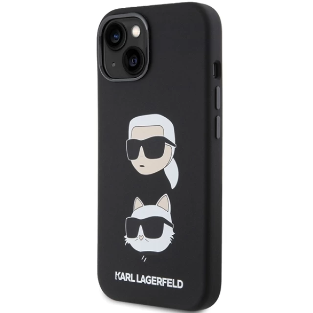 Чохол Karl Lagerfeld Silicone Karl & Choupette Head для iPhone 15 Plus Black (KLHCP15MSDHKCNK)