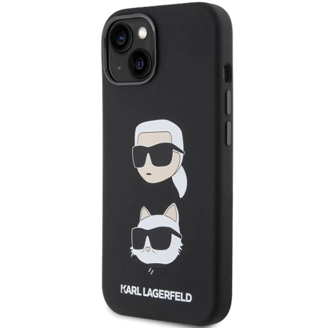 Чехол Karl Lagerfeld Silicone Karl & Choupette Head для iPhone 15 Plus Black (KLHCP15MSDHKCNK)