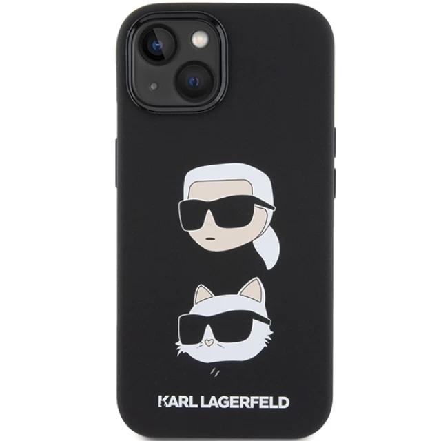 Чехол Karl Lagerfeld Silicone Karl & Choupette Head для iPhone 15 Plus Black (KLHCP15MSDHKCNK)