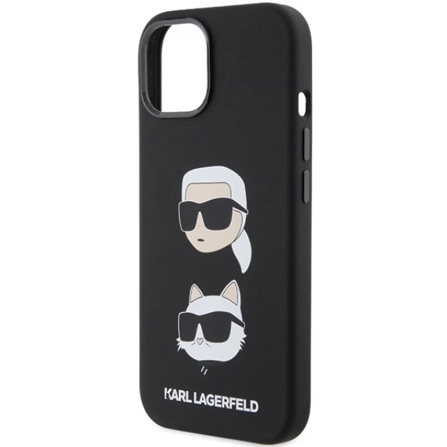 Чехол Karl Lagerfeld Silicone Karl & Choupette Head для iPhone 15 Plus Black (KLHCP15MSDHKCNK)