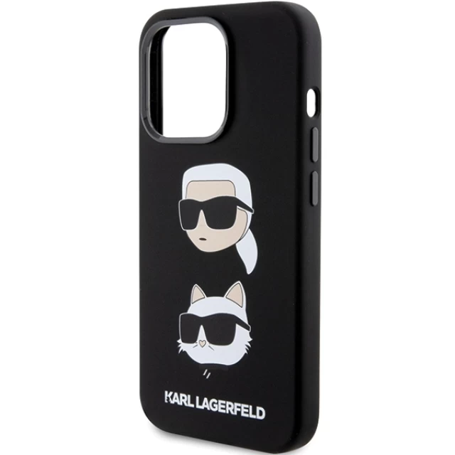 Чехол Karl Lagerfeld Silicone Karl & Choupette Head для iPhone 15 Pro Black (KLHCP15LSDHKCNK)