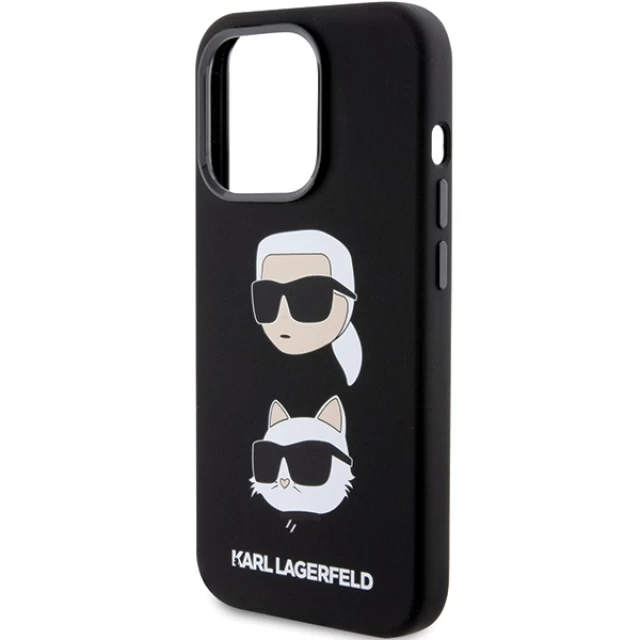 Чехол Karl Lagerfeld Silicone Karl & Choupette Head для iPhone 15 Pro Max Black (KLHCP15XSDHKCNK)