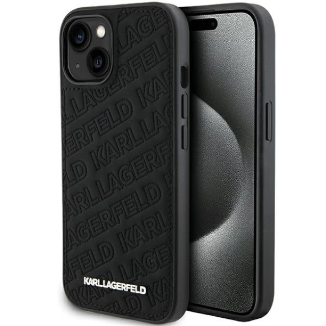 Чехол Karl Lagerfeld Quilted K Pattern для iPhone 15 Plus Black (KLHCP15MPQKPMK)