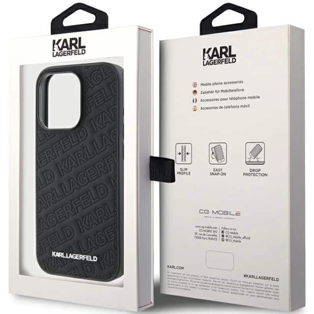 Чехол Karl Lagerfeld Quilted K Pattern для iPhone 15 Pro Black (KLHCP15LPQKPMK)