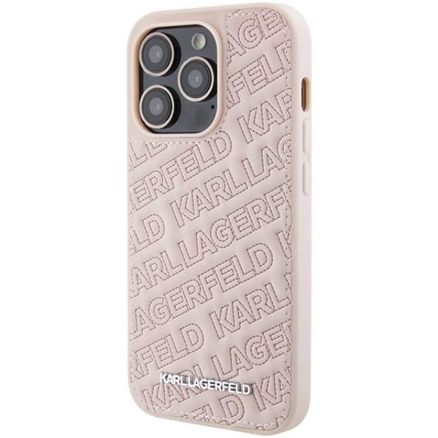 Чехол Karl Lagerfeld Quilted K Pattern для iPhone 15 Pro Pink (KLHCP15LPQKPMP)