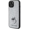 Чехол Karl Lagerfeld Fixed Glitter Choupette Logo Metal Pin для iPhone 15 Silver (KLHCP15SGCNPSG)