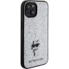 Чехол Karl Lagerfeld Fixed Glitter Choupette Logo Metal Pin для iPhone 15 Silver (KLHCP15SGCNPSG)