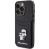 Чехол Karl Lagerfeld Saffiano Cardslot Karl&Choupette Metal Pin для iPhone 15 Pro Black (KLHCP15LSAPKCNPK)