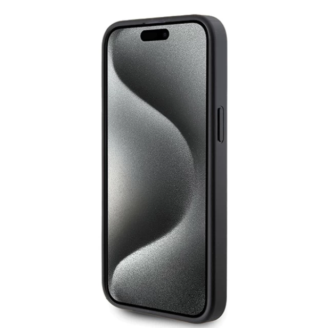 Чехол Karl Lagerfeld Saffiano Cardslot KC Metal Pin для iPhone 15 Pro Max Black (KLHCP15XSAPKCNPK)
